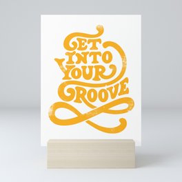 Get Into Your Groove Vintage Orange Mini Art Print
