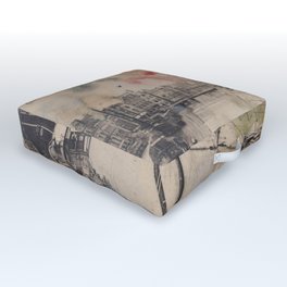 Ghent Painted Postcard Outdoor Floor Cushion
