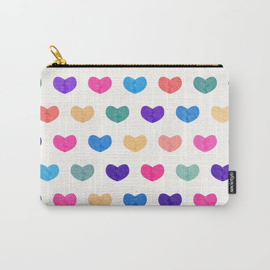 Colorful Cute Hearts III Carry-All Pouch
