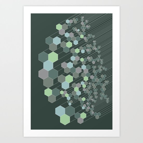 Hexagonal / cool Art Print