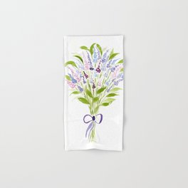 Lavender Bouquet Watercolor Hand & Bath Towel