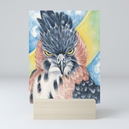 Ornate Hawk Eagle Raptor Watercolor Art Mini Art Print