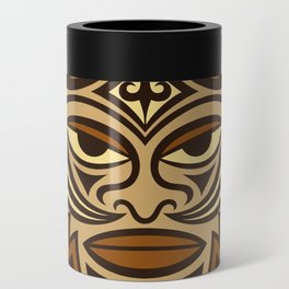 Ethnic symbol-mask of the Maori people - Tiki on seamless pattern. Thunder-like is symbol of God. Sacrad tribal sign in the Polenesian style. Can Cooler