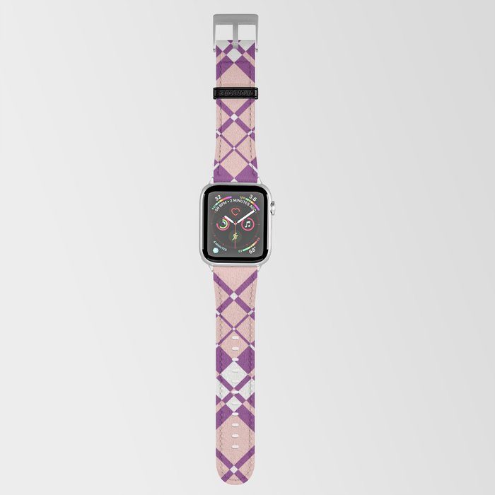 Purple pink gingham checked Apple Watch Band