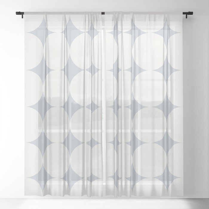 Circular Minimalism - Pastel Blue Sheer Curtain