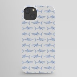 Blue Shark Pattern iPhone Case