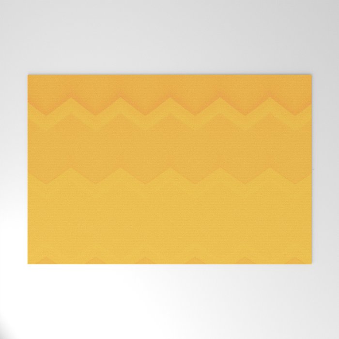 Simple Solid Aztec Boho Pattern Yellow Welcome Mat