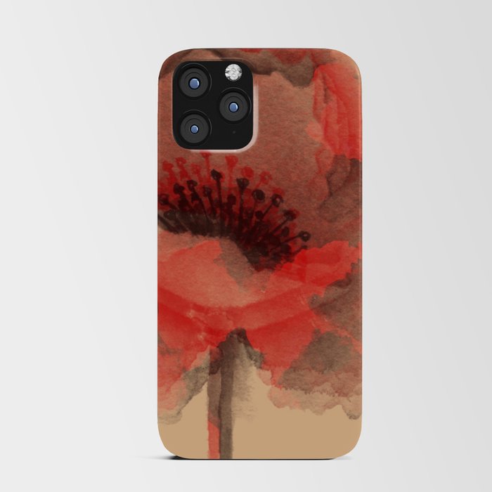 Sunny Poppy - watercolor art and home decor iPhone Card Case