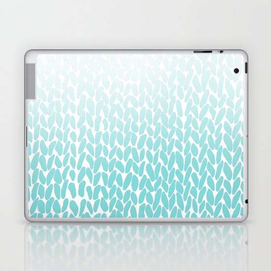 Hand Knitted Ombre Teal Laptop & iPad Skin