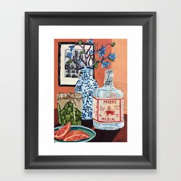 Mezcal and Olives Framed Art Print