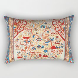 Antique Persian Garden Rug With Birds Print Rectangular Pillow