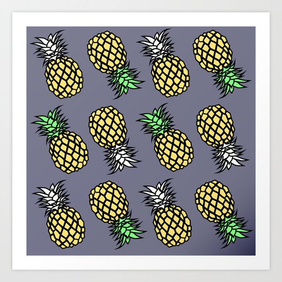 PINEAPPLE black Art Print