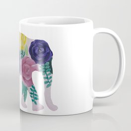 Floral Elephant Silhouette Coffee Mug