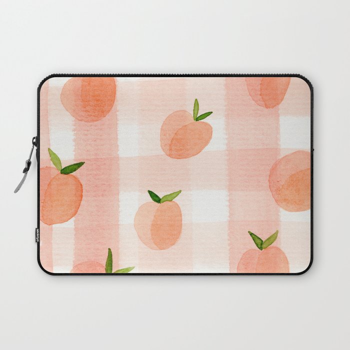 Peach Gingham Laptop Sleeve