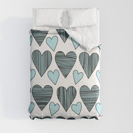 Cute blue hearts Comforter