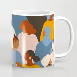Diverse group of stylish people standing together. Coffee Mug