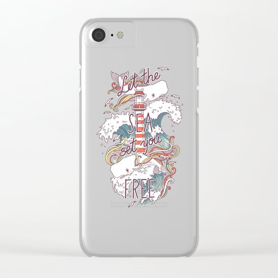 Whales and Waves Clear iPhone Case