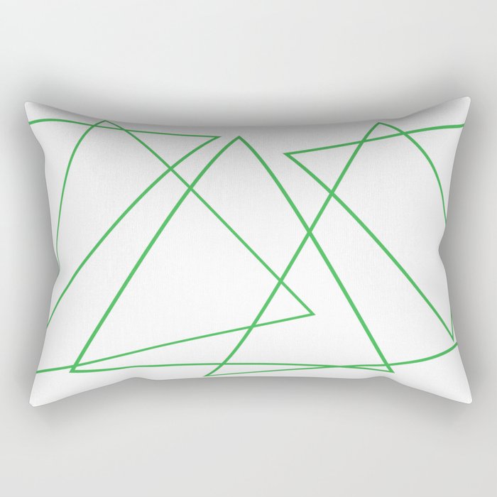White & Green Rectangular Pillow