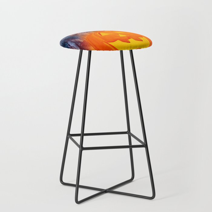 Burning Halloween Pumpkin Bar Stool