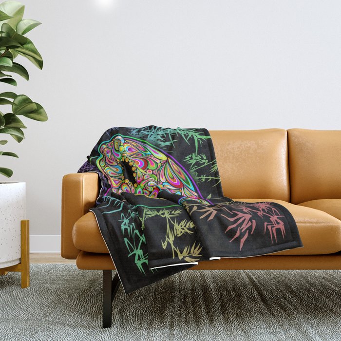 Yin Yang Bamboo Psychedelic Throw Blanket