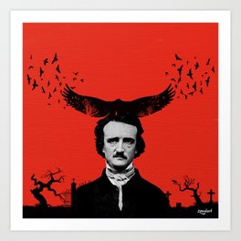 Edgar Allan Poe / Raven / Digital Painting Art Print