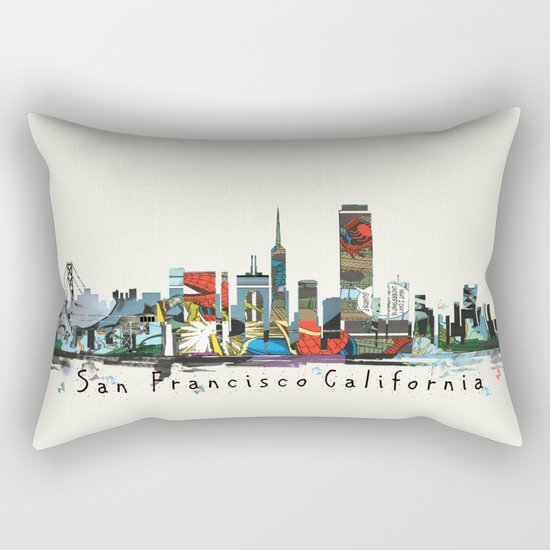 san francisco skyline comic Rectangular Pillow