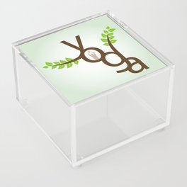 YOGA meditation and sun salutation stylized typography Acrylic Box