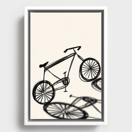 Bicycle Sketch Drawing black and white Framed Canvas