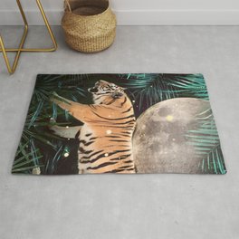 Tiger in the Jungle Area & Throw Rug