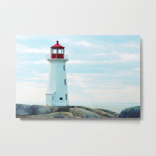 Old Lighthouse, Blue Ocean Metal Print