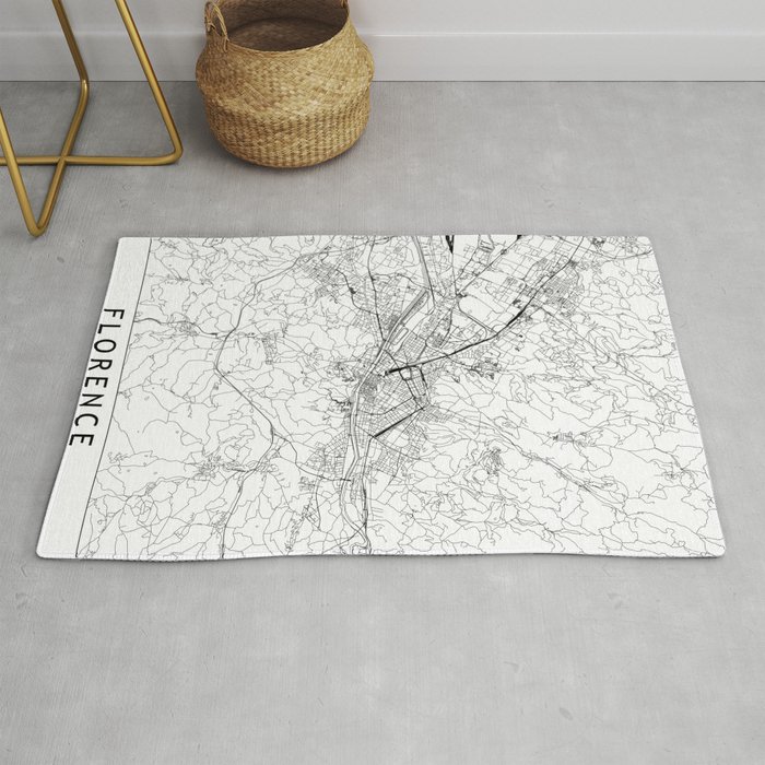 Florence White Map Rug