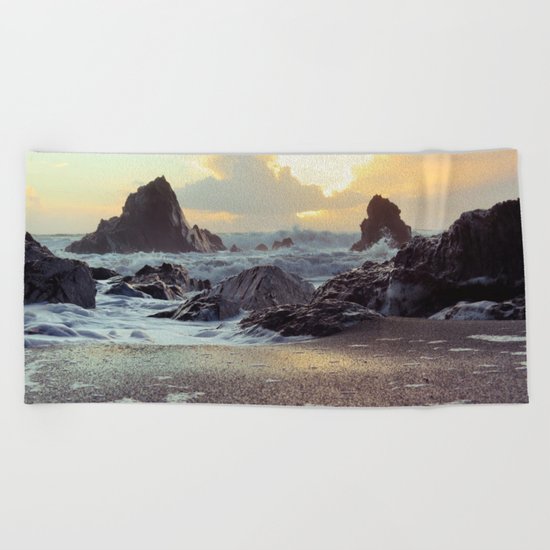 Crashing Waves II Beach Towel