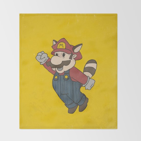 Super Mario Racoon Throw Blanket