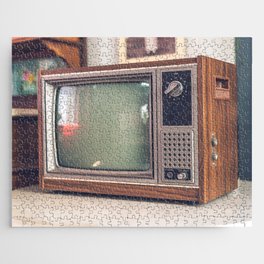 Old and antique television - selective focus point Jigsaw Puzzle