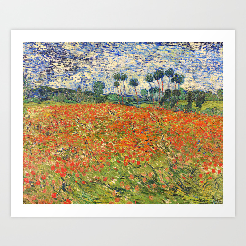 Poppy Field By Vincent Van Gogh 1890 Painting Art Print By