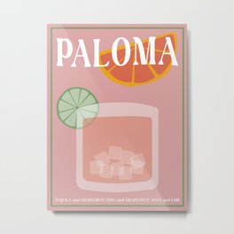 Paloma Cocktail Metal Print