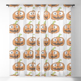 Halloween Pumpkin Background 15 Sheer Curtain