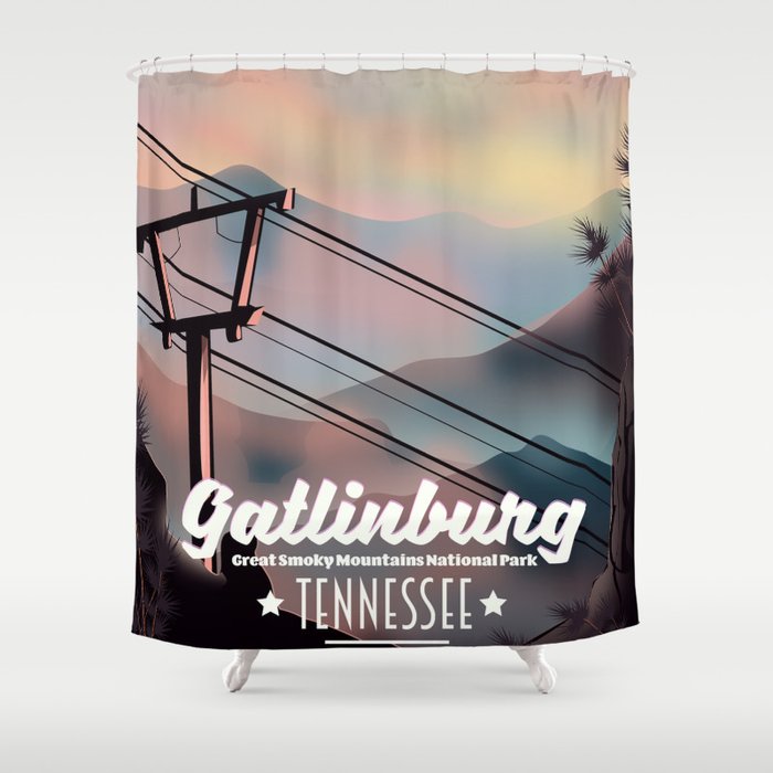 Gatlinburg travel poster Shower Curtain