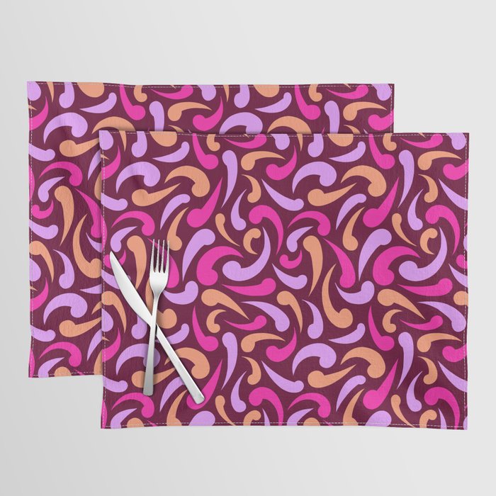 Raspberry Abstract Swirls Placemat