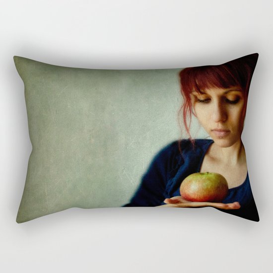 the girl with the apple Rectangular Pillow
