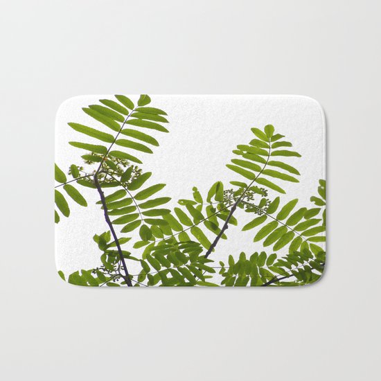 New Green Leaves Of A Rowan Bath Mat