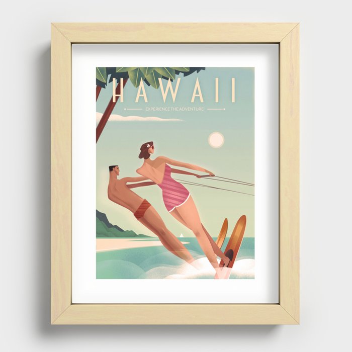 Vintage Travel Poster Hawaii Recessed Framed Print