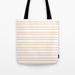 [ Thumbnail: White & Brown Colored Lines/Stripes Pattern Tote Bag ]