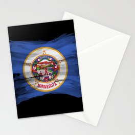 Minnesota state flag brush stroke, Minnesota flag background Stationery Card