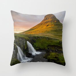 Kirkjufell at Sunset Throw Pillow