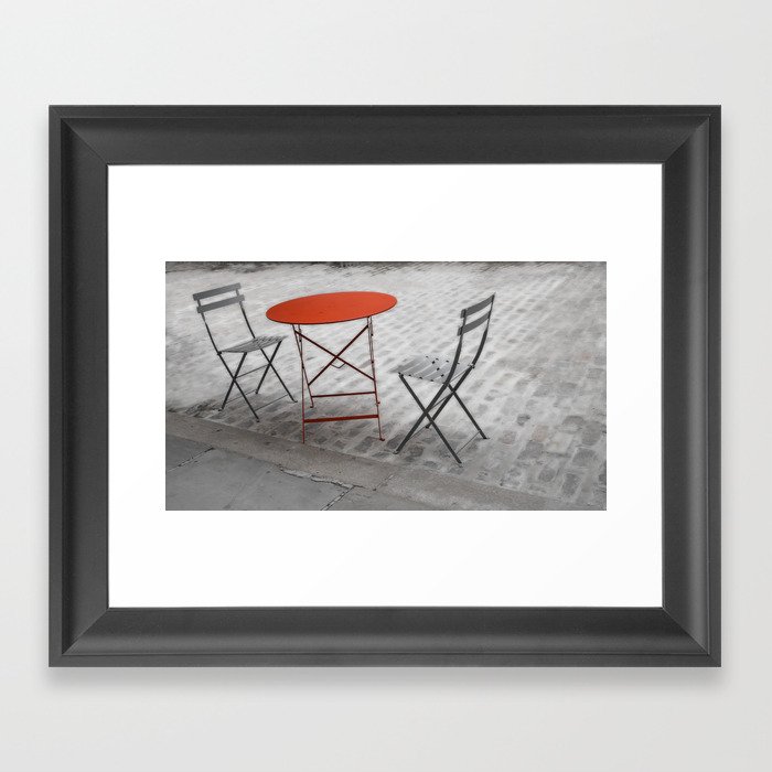 Red Cafe Table NYC Framed Art Print