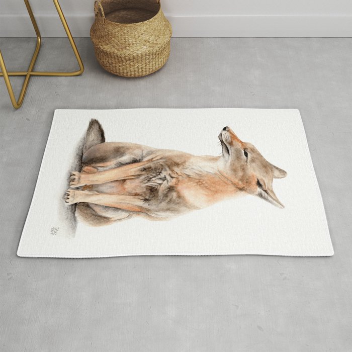Fox Watercolor Rug
