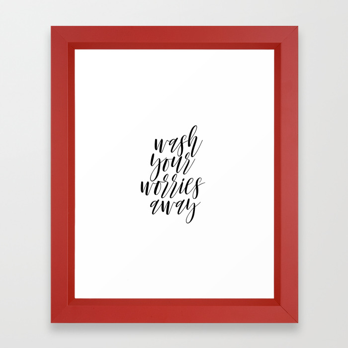 Wash Your Worries Away Bathroom Wall Decor Printable Quotes