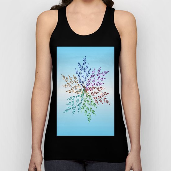 Leafy Rainbow Mandala Unisex Tank Top