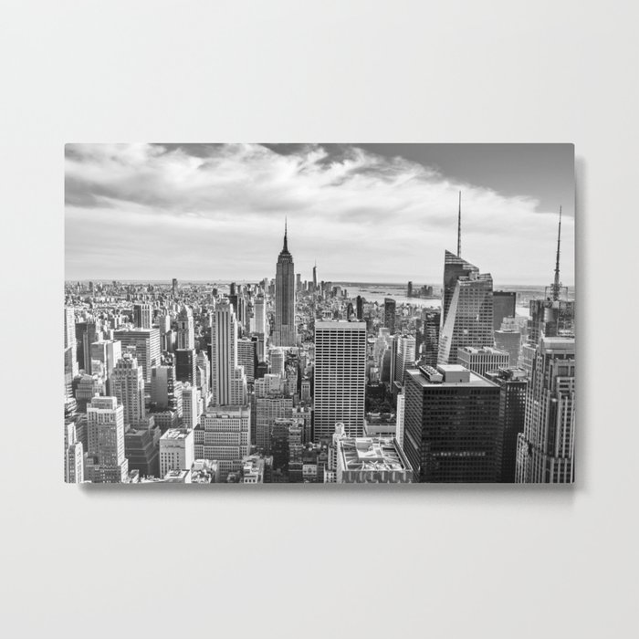 New York City Cityscape (Black and White) Metal Print